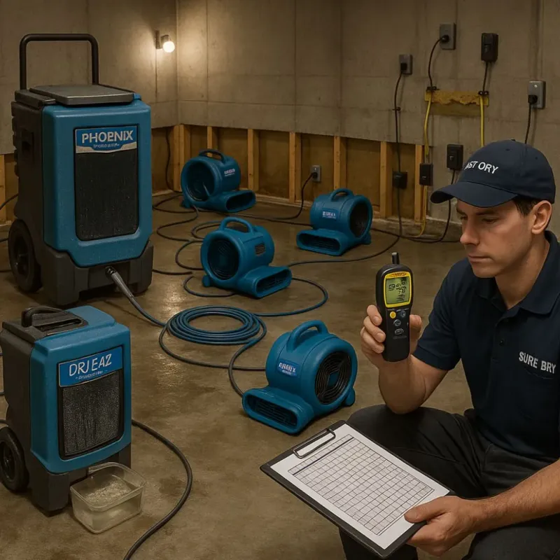Structural Drying and Dehumidification process in Island Park, NY